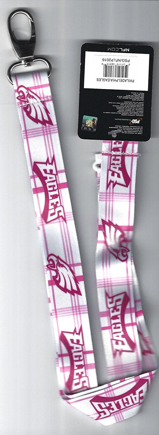 NFL Philadelphia Eagles Pink Argyle Lanyard