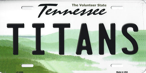 Titans Tennessee State Background Novelty Metal License Plate Tag (Titans)