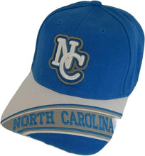 North Carolina Men's Banner on Bill Adjustable Baseball Cap (Teal/White)