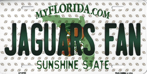 Jaguars Florida State Background Novelty Metal License Plate Tag (Jaguars Fan)