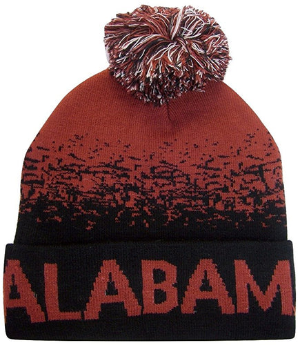 Alabama Men's Digital Fade Soft Fabric Winter Knit Hats (Crimson/Black)