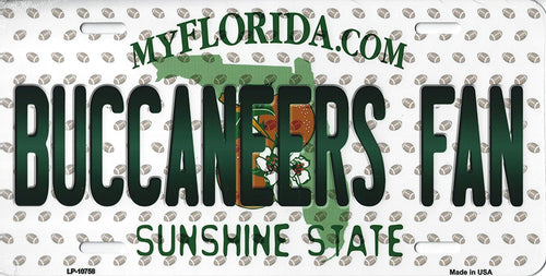 Buccaneers Florida State Background Novelty Metal License Plate Tag (Buccaneers Fan)