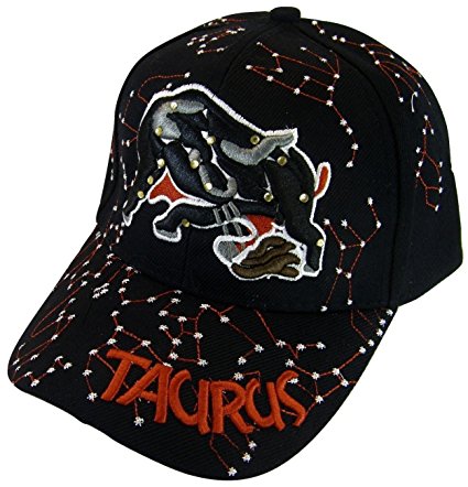 Zodiac Horoscope Sign Adult Size Adjustable Baseball Caps (Taurus)