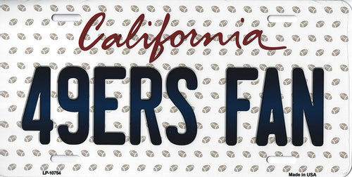 49ers California State Background Novelty Metal License Plate Tag (49ers Fan)