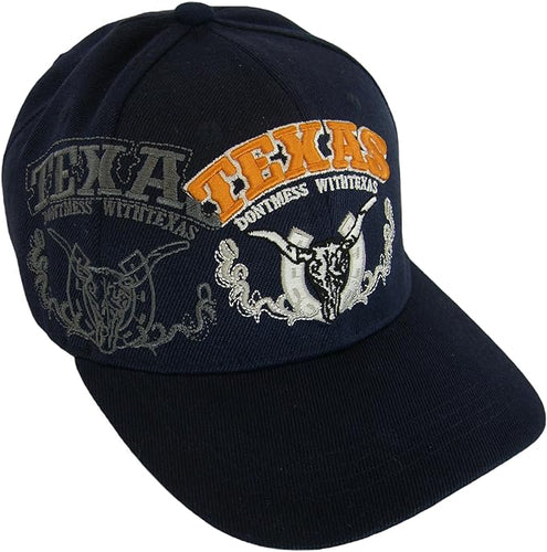 Don't Mess with Texas Men's Solid Bill Adjustable Baseball Cap (Navy Blue)