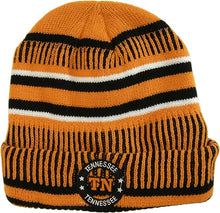 Tennessee Knitted Plush Lined Varsity Cuffed Hat with Seal (Orange/Black)