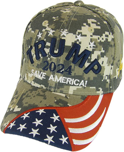 Donald Trump 2024 Save America Adjustable Baseball Cap (Digital Camo)