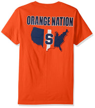 NCAA Syracuse Orange Adult Unisex Stripe Nation Short Sleeve T-Shirt, Orange