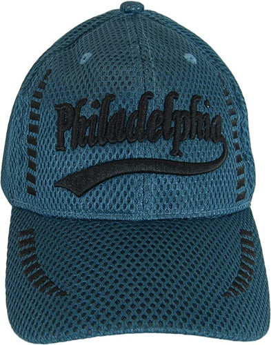 Philadelphia Men's Summer Mesh Adjustable Baseball Cap (Dark Green)