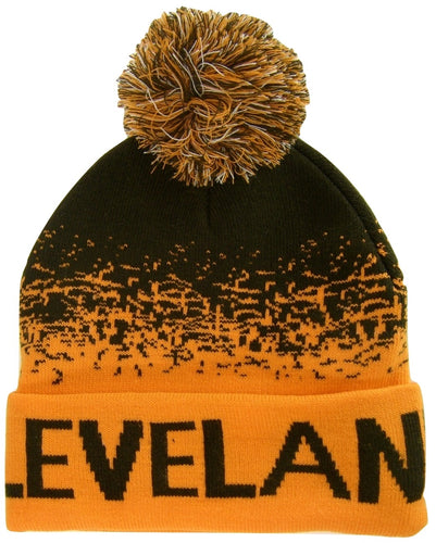 Cleveland Men's Digital Fade Soft Fabric Winter Knit Hats (Brown/Orange)