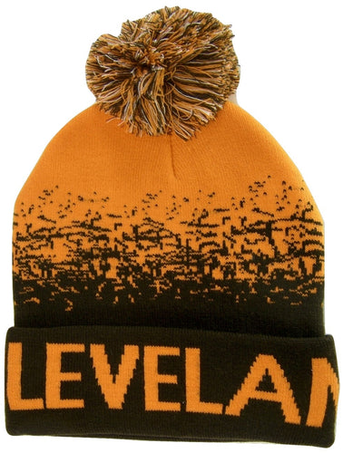 Cleveland Men's Digital Fade Soft Fabric Winter Knit Hats (Orange/Brown)