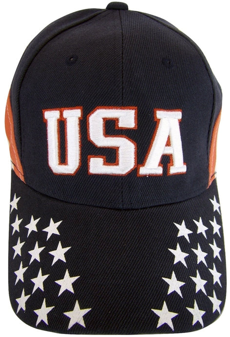 USA Men's Patriotic Eagle Adjustable Baseball Cap (USA Stars)