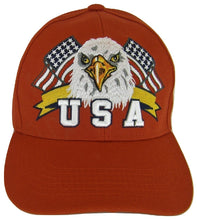 USA Men's Patriotic Eagle Head Adjustable Baseball Cap (Red)