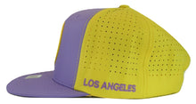 Los Angeles Men's Patch Style Breathable Snapback Baseball Cap (Purple/Gold)