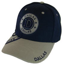 Dallas Seal with Shadow Adult Size Adjustable Baseball Cap (Navy/Gray)