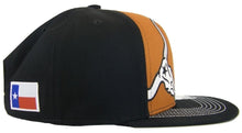 Texas Proud 2-Tone Split Text Snapback Baseball Cap with Longhorn and Flag