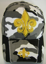 New Orleans Fleur De Lis Camouflage Men's Adjustable Baseball Cap (Black/Camo)