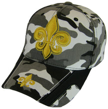 New Orleans Fleur De Lis Camouflage Men's Adjustable Baseball Cap (Black/Camo)