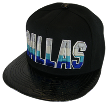 Dallas City Name Textured Brim Adjustable Snapback Baseball Cap (Black)