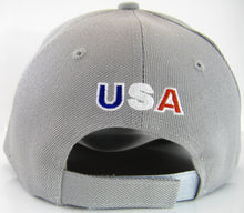 Men's Patriotic Large Eagle USA Adjustable Baseball Cap (Gray)