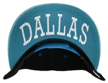 Dallas City Name Textured Brim Adjustable Snapback Baseball Cap (Black/Teal)