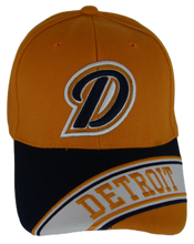 Detroit Banner Style Adjustable Baseball Cap (Orange/Navy)