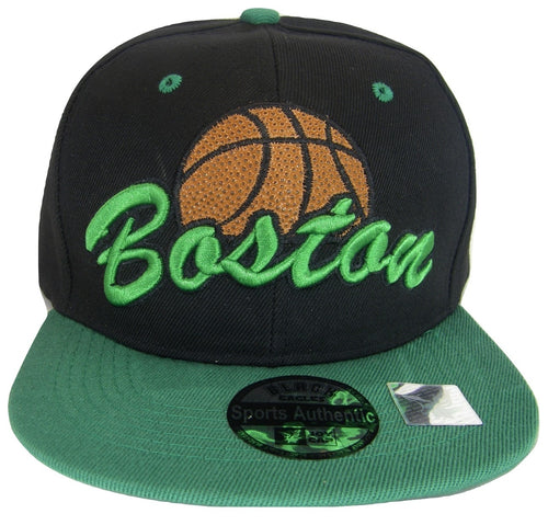 Boston Basketball 2-Tone Adjustable Baseball Cap (Curved Brim Green/Black)