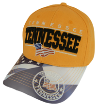 Tennessee Seal and American Flag Adjustable Baseball Cap (Orange)