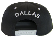 Dallas Offset Jagged Script Men's Adjustable Snapback Baseball Cap (Black/Gray)