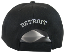 Detroit Banner Style Adjustable Baseball Cap (Black/Gray)