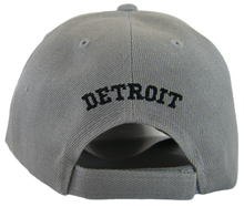 Detroit Banner Style Adjustable Baseball Cap (Gray/Navy)