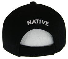 Native Pride Eagle Adjustable Baseball Cap with Feathers and Swirls (Black)