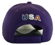 Men's Patriotic Large Eagle USA Adjustable Baseball Cap (Purple)