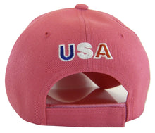 Men's Patriotic Large Eagle USA Adjustable Baseball Cap (Hot Pink)