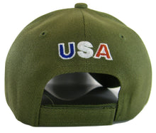 Men's Patriotic Large Eagle USA Adjustable Baseball Cap (Olive)