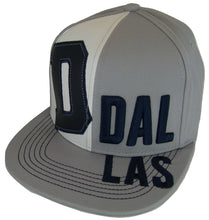 Dallas City Name 2-Tone Split Text Adjustable Snapback Baseball Cap (Grey)