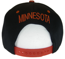 Minnesota Men's Adjustable Snapback Baseball Cap (Black/Red Textured)