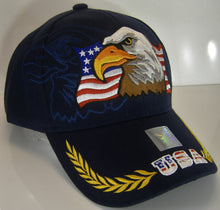 Men's Patriotic Large Eagle USA Adjustable Baseball Cap (Navy)