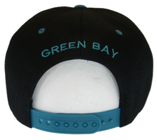 Green Bay Bold Script Men's Adjustable Snapback Baseball Caps (Black/Teal)