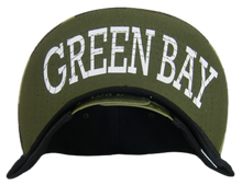 Green Bay Bold Script Men's Adjustable Snapback Baseball Caps (Black/Camo)