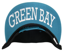 Green Bay Bold Script Men's Adjustable Snapback Baseball Caps (Black/Teal)