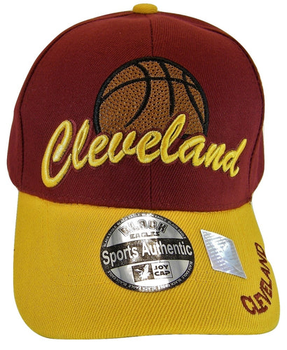 Cleveland Basketball 2-Tone Adjustable Baseball Cap (Wine/Gold)