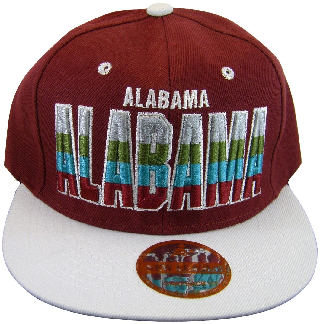 Alabama Men's Adjustable Snapback Baseball Cap (Crimson/White)