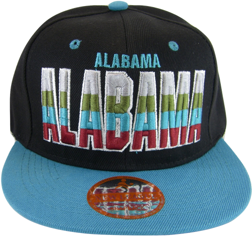 Alabama Men's Adjustable Snapback Baseball Cap (Black/Teal)