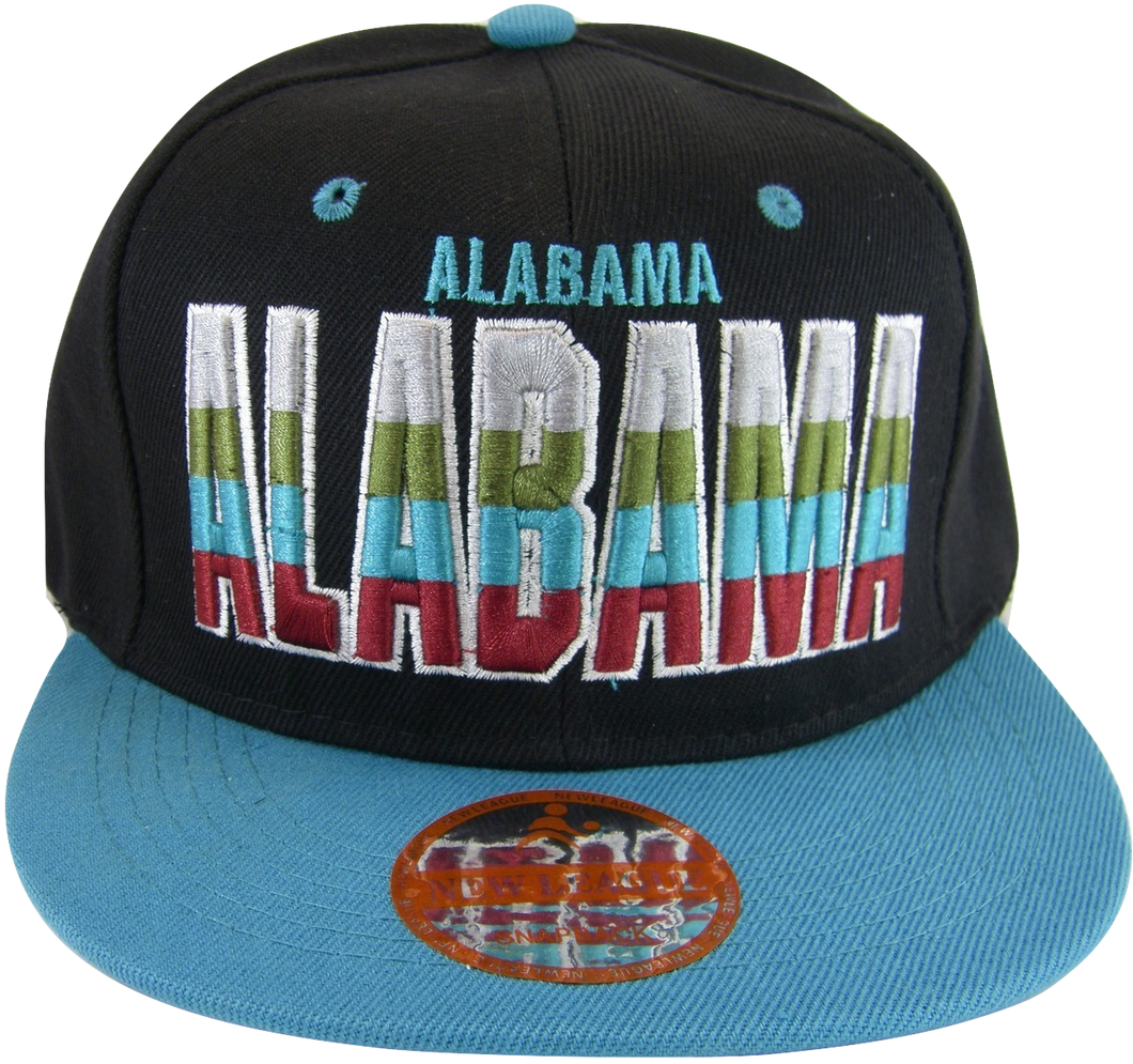 Alabama Men's Adjustable Snapback Baseball Cap (Black/Teal)