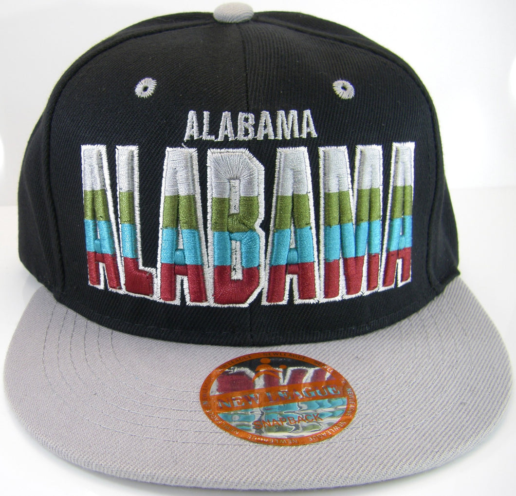 Alabama Men's Adjustable Snapback Baseball Cap (Black/Gray)