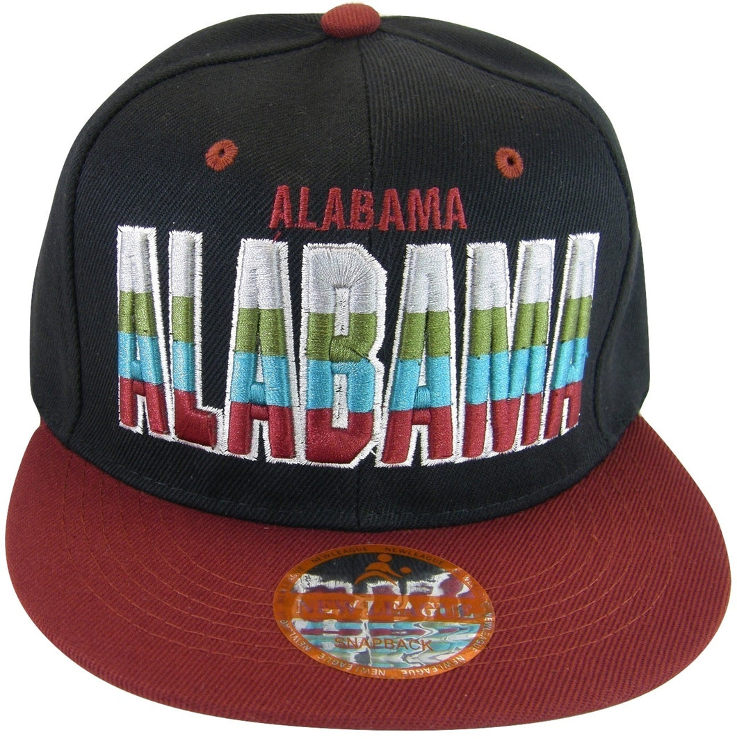 Alabama Men's Adjustable Snapback Baseball Cap (Black/Crimson)