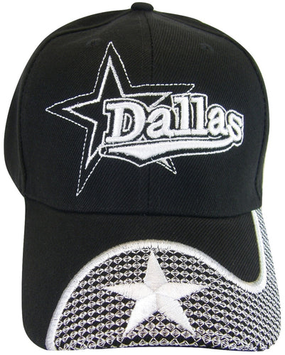 Dallas Men's 2X Star Netting Adjustable Baseball Cap (Black)