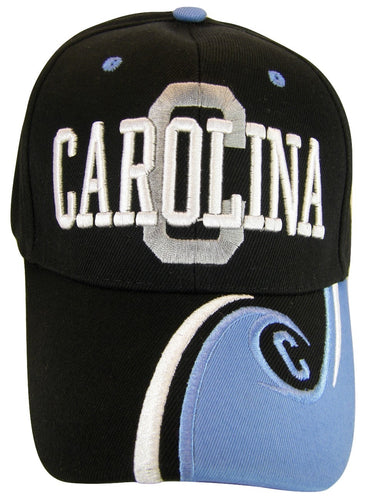 North Carolina Men's Wave Style Curved Brim Adjustable Baseball Cap