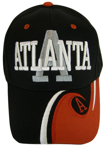 Atlanta Men's Wave Pattern Curved Brim Adjustable Baseball Cap